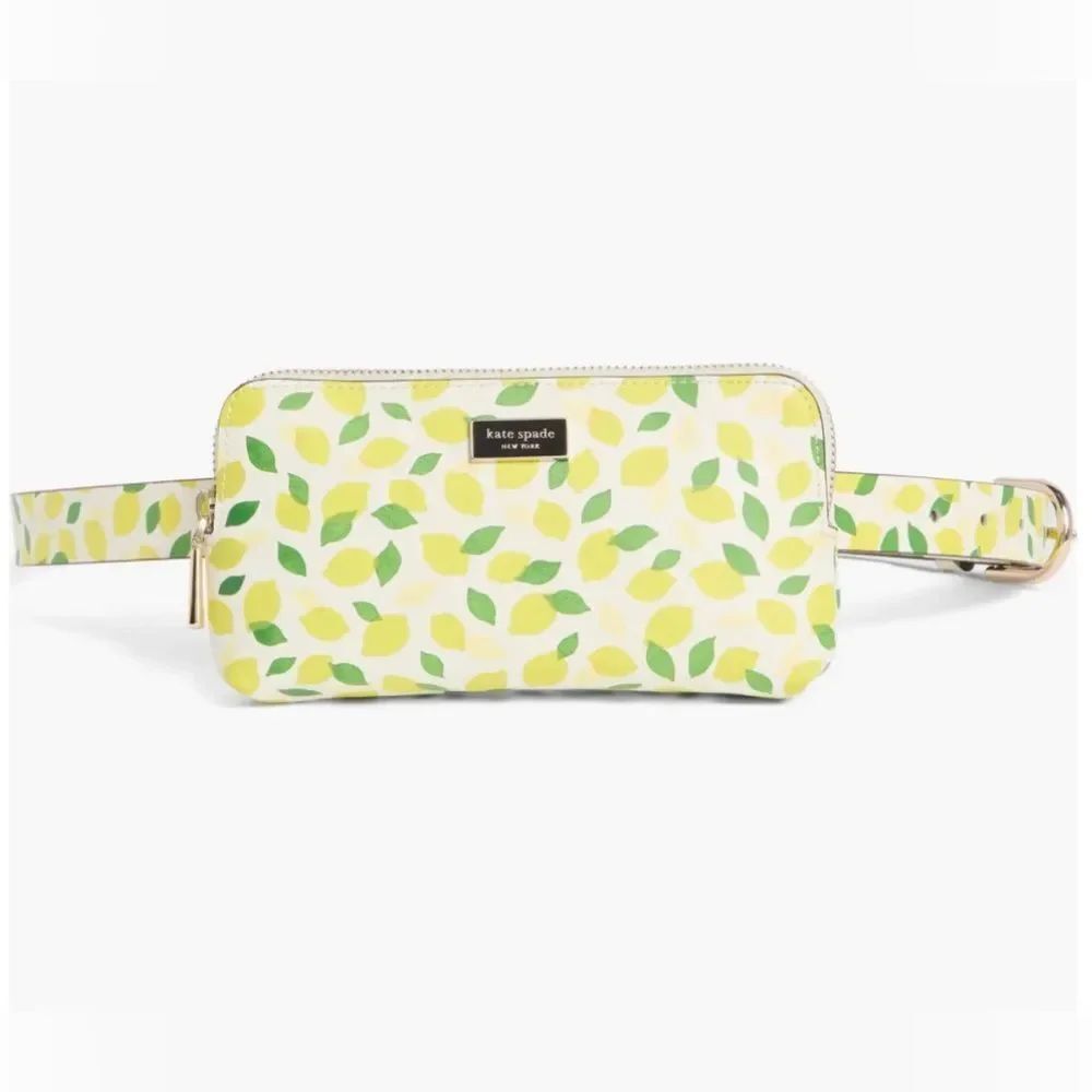 NWT Sz L/XL *Kate Spade* New York Leather Lemon Lime 🍋 🍋🟩 Belt Bag